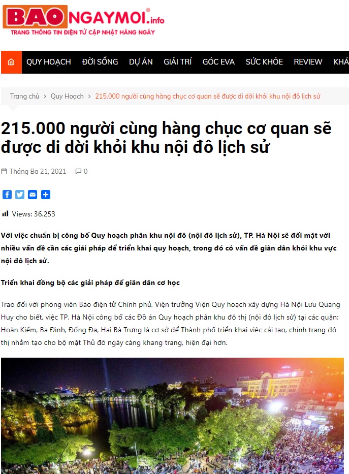 越南房地產投資與出租 | 不用再爭辯，新聞都說河內舊城區要再遷出25萬人跟數十組政府機關...